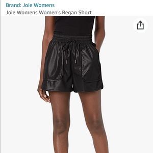 Joie - Regan leather shorts, size 4, caviar, NWT